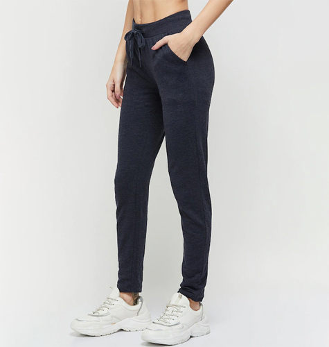 Women Navy Blue Track Pants